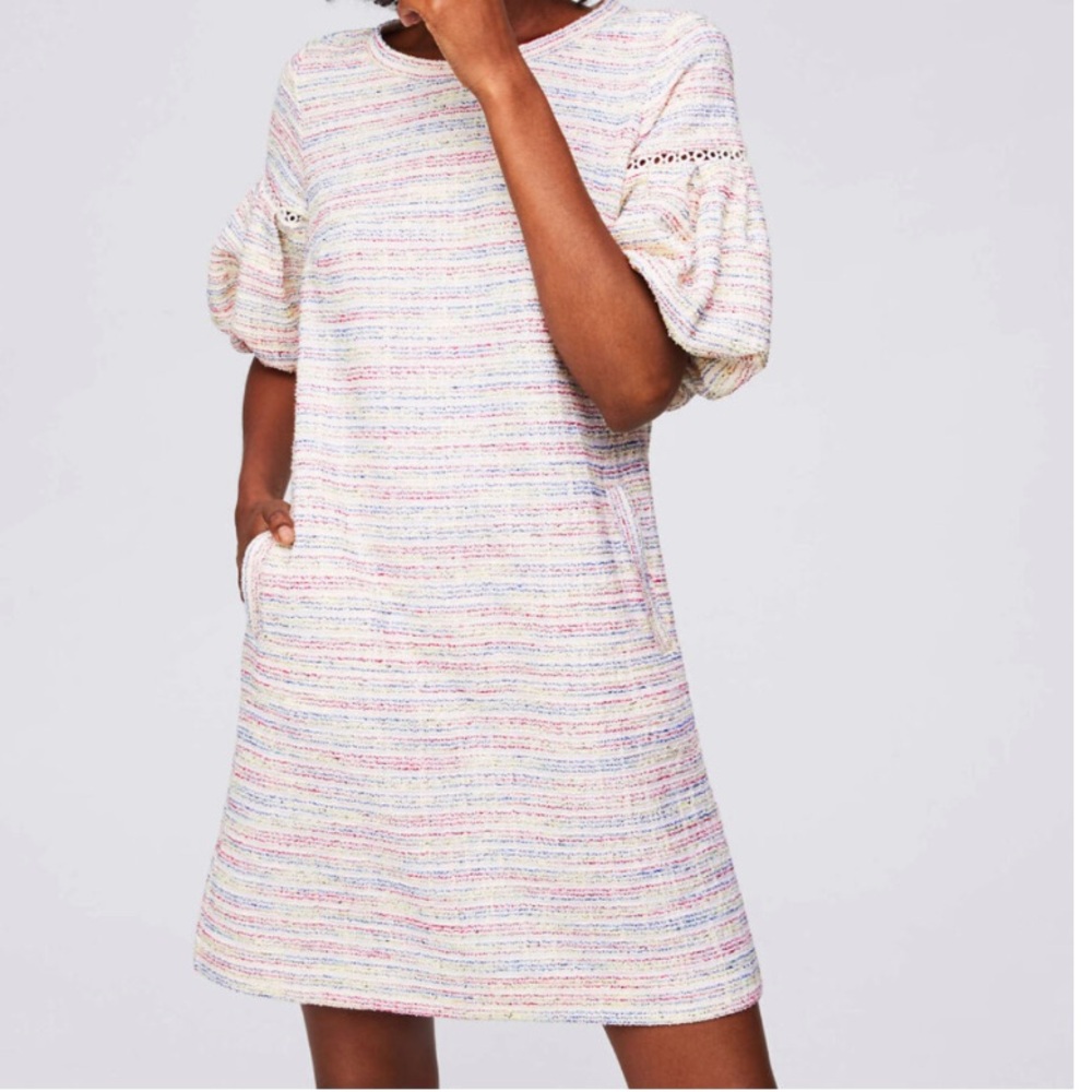 Loft Ballon Sleeve Shift Dress Size XS